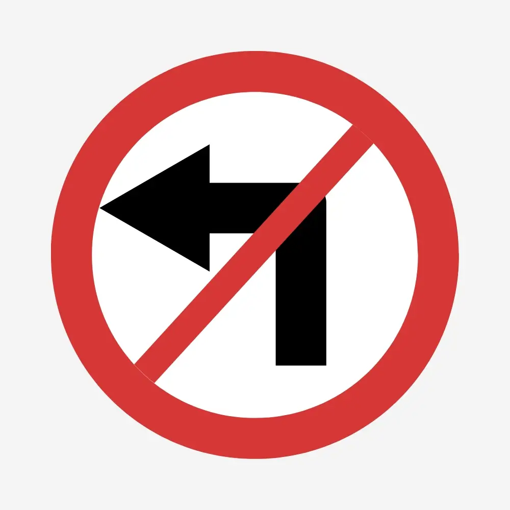 No Left Turn Sign