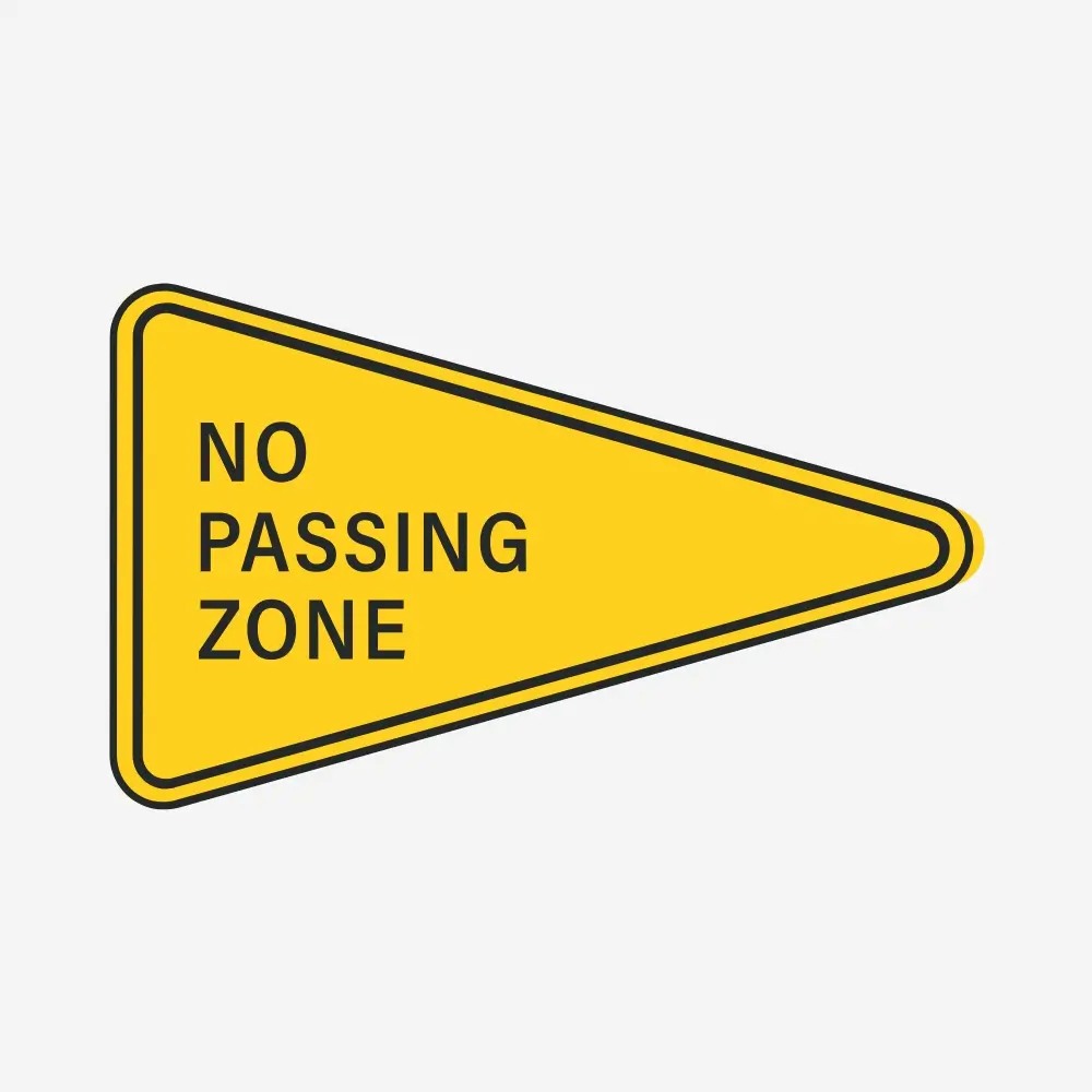 No Passing Zone Sign