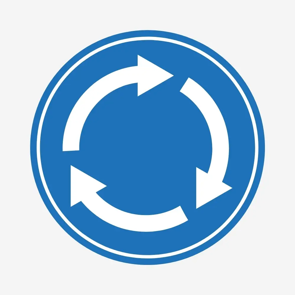 Roundabout Ahead Sign