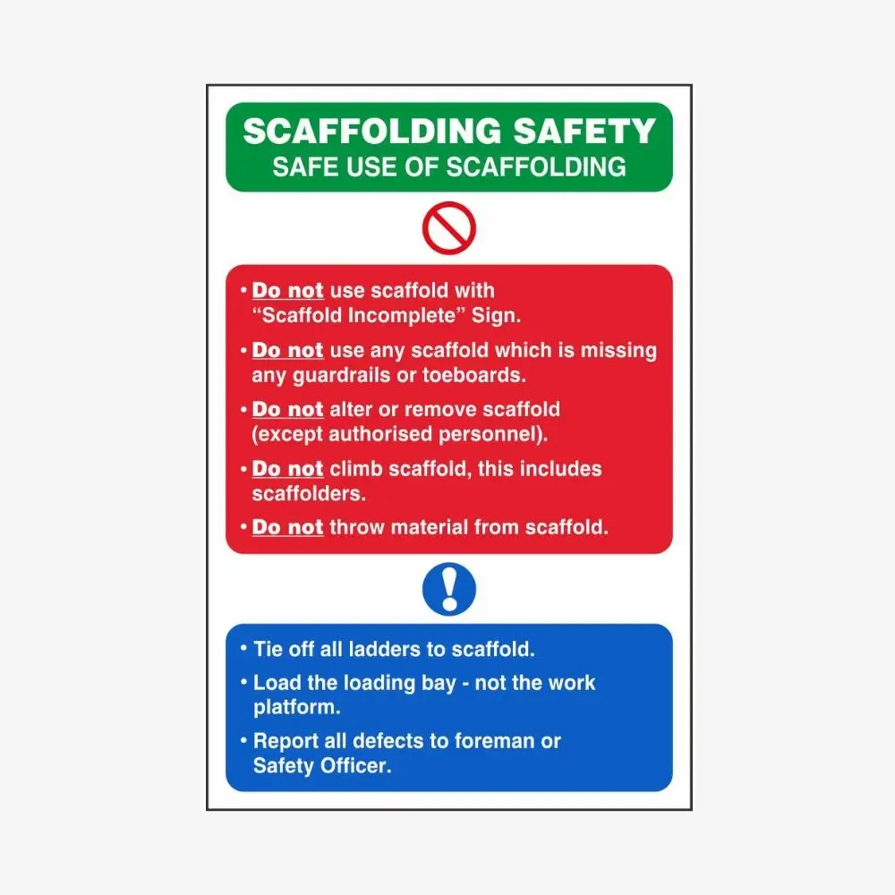 Scaffold Safety Rules Sign
